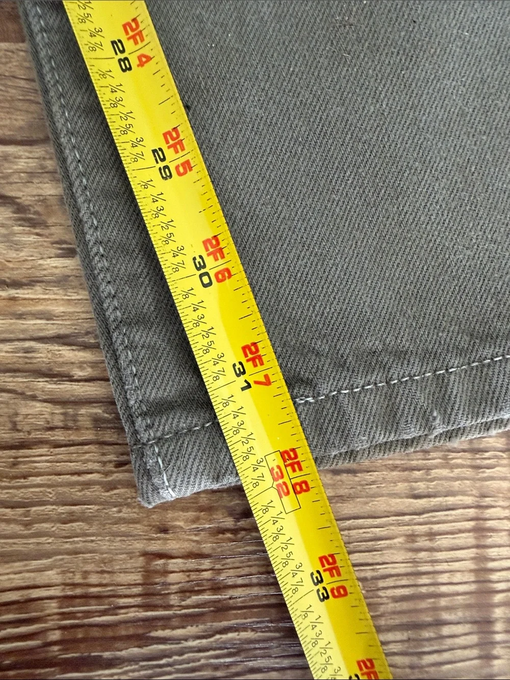 Levi's 501 Men's Straight Jeans in Olive - stain on rear